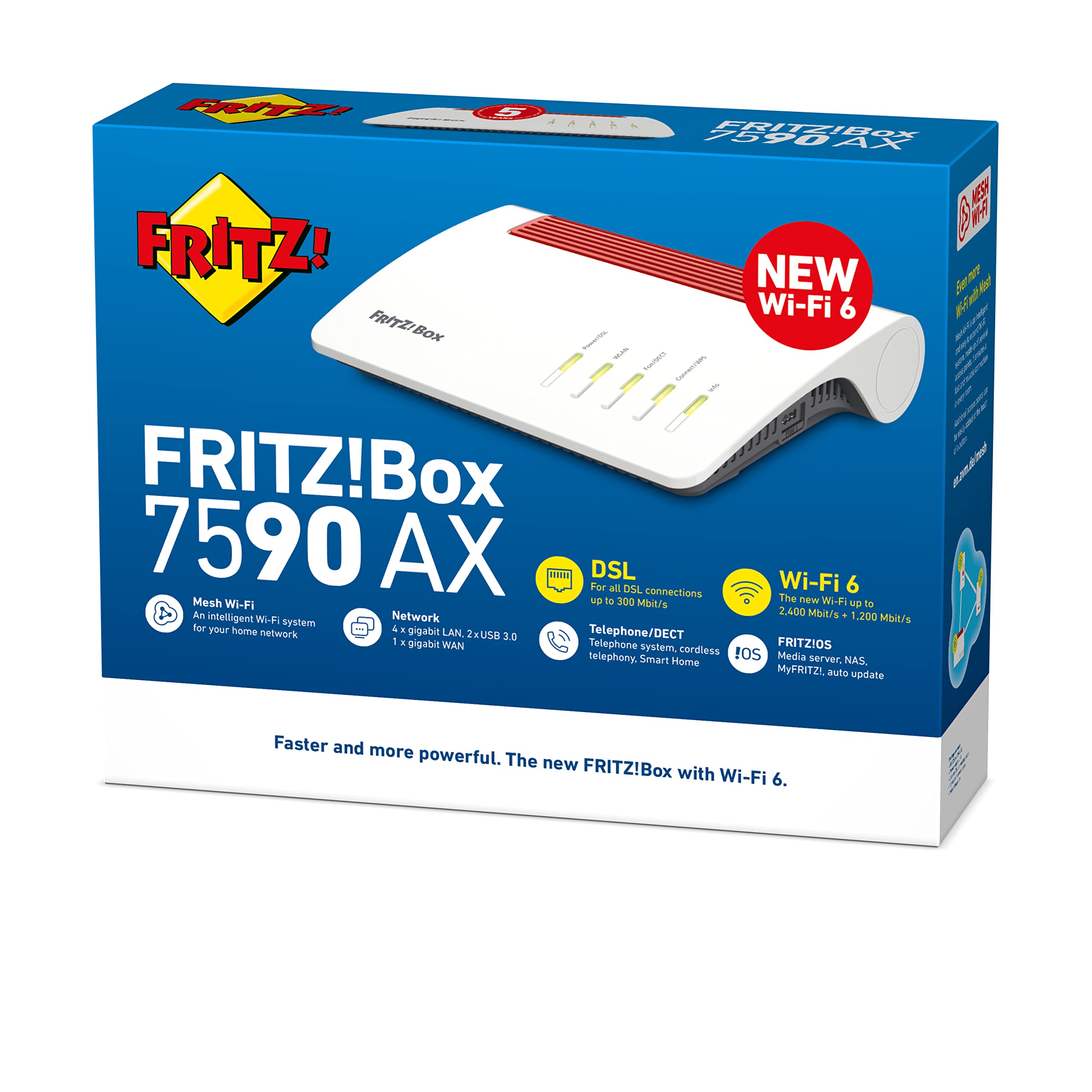 AVM FRITZ!Box 7590 AX International & FRITZ!DECT Repeater 100 (Erhöht DECT-Reichweite) deutschsprachige Version